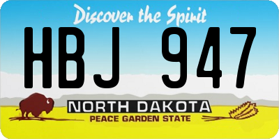 ND license plate HBJ947
