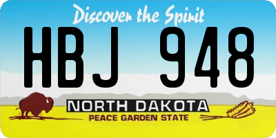 ND license plate HBJ948