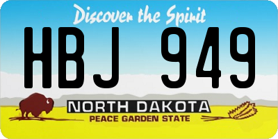 ND license plate HBJ949