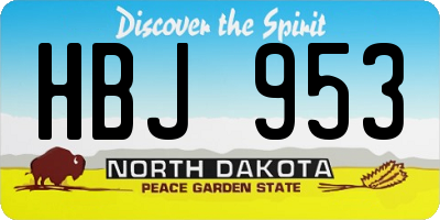 ND license plate HBJ953