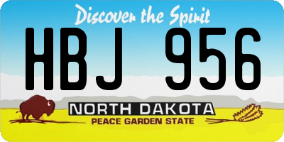 ND license plate HBJ956