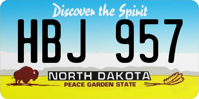 ND license plate HBJ957