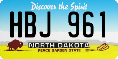 ND license plate HBJ961