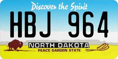 ND license plate HBJ964