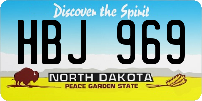 ND license plate HBJ969