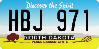ND license plate HBJ971