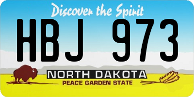 ND license plate HBJ973