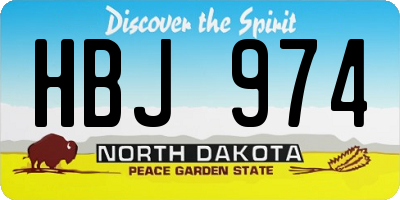 ND license plate HBJ974