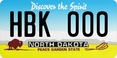 ND license plate HBK000