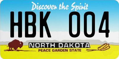 ND license plate HBK004