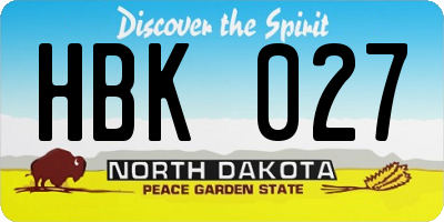 ND license plate HBK027