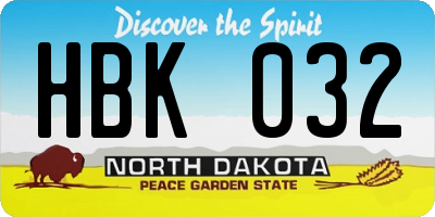 ND license plate HBK032