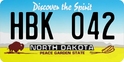 ND license plate HBK042