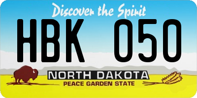 ND license plate HBK050