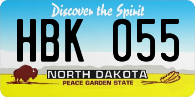 ND license plate HBK055