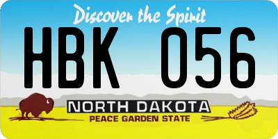 ND license plate HBK056