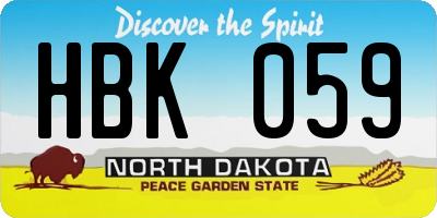 ND license plate HBK059