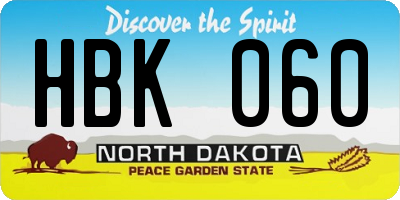 ND license plate HBK060