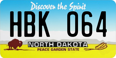 ND license plate HBK064