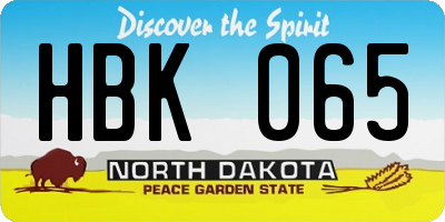 ND license plate HBK065