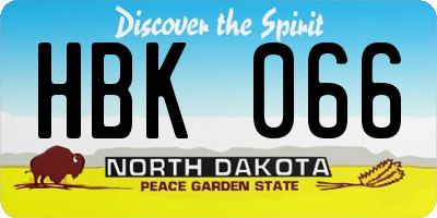 ND license plate HBK066