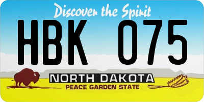 ND license plate HBK075