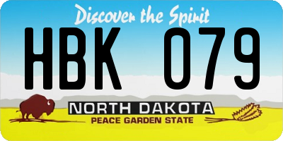 ND license plate HBK079