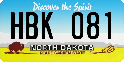 ND license plate HBK081