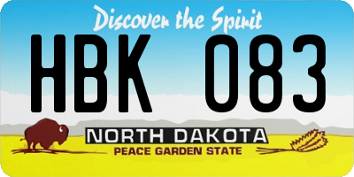 ND license plate HBK083