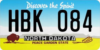 ND license plate HBK084