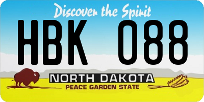 ND license plate HBK088