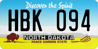 ND license plate HBK094