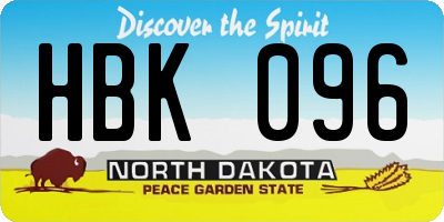 ND license plate HBK096