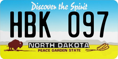 ND license plate HBK097