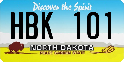 ND license plate HBK101