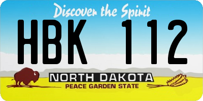 ND license plate HBK112