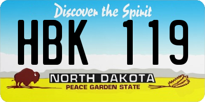 ND license plate HBK119