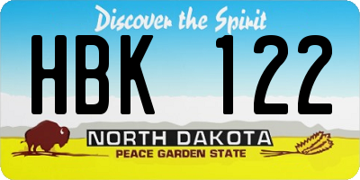 ND license plate HBK122