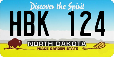 ND license plate HBK124