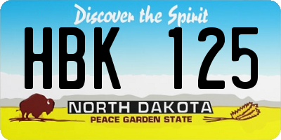 ND license plate HBK125