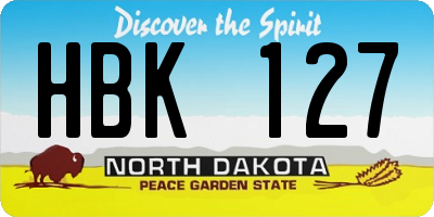 ND license plate HBK127