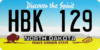 ND license plate HBK129