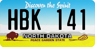 ND license plate HBK141