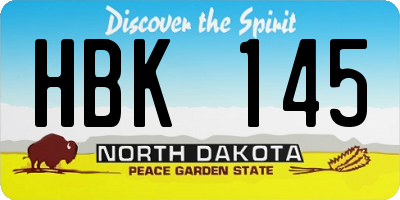 ND license plate HBK145