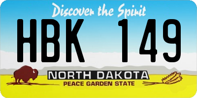 ND license plate HBK149