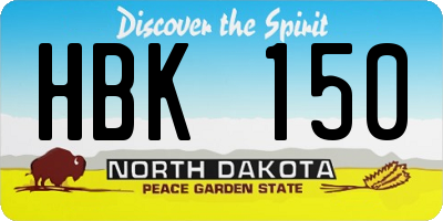 ND license plate HBK150