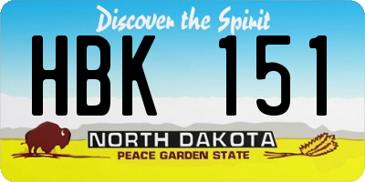 ND license plate HBK151