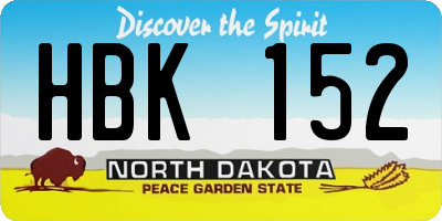 ND license plate HBK152