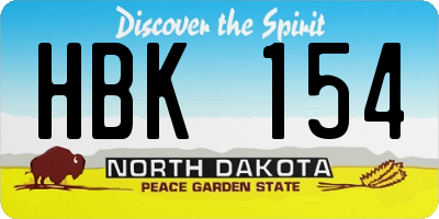 ND license plate HBK154