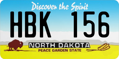 ND license plate HBK156